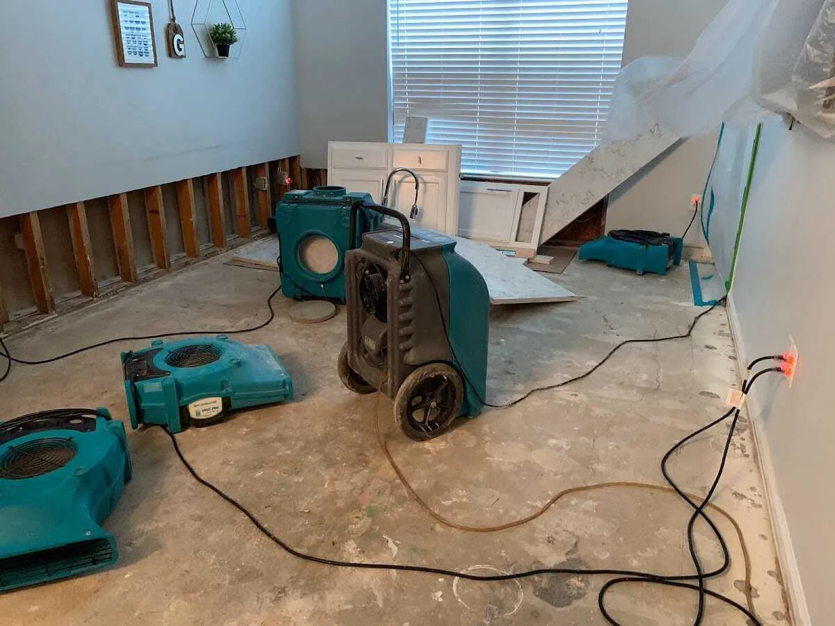 Dehumidifier in flood-cut room for Water Extraction & Removal in Northville